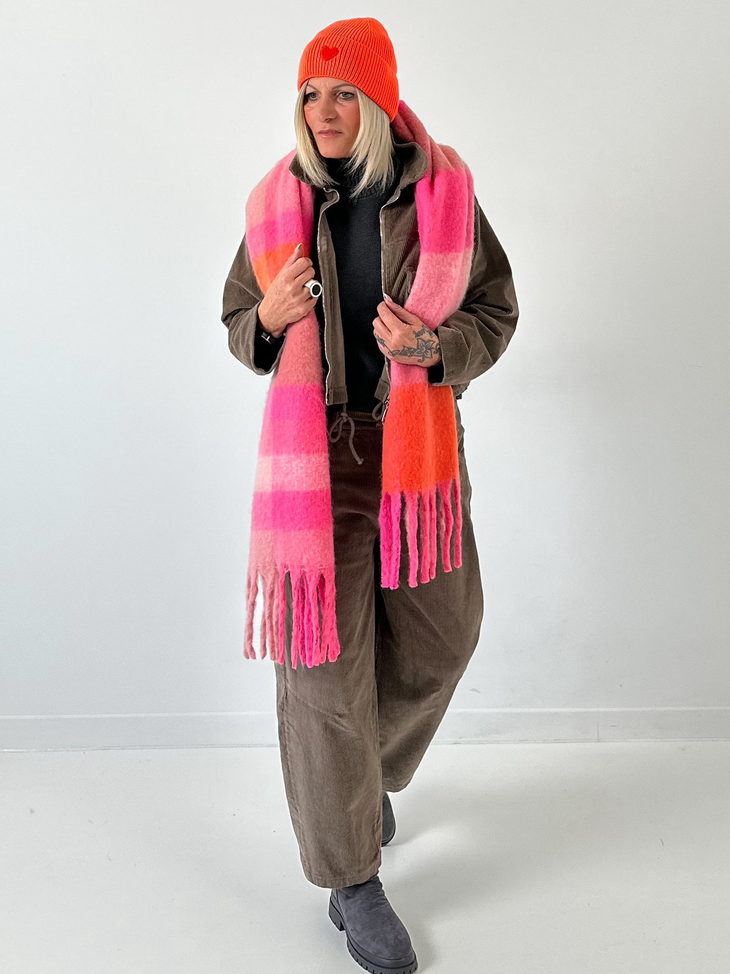 XXL sjaal model "Color Flow" - roze-veelkleurig