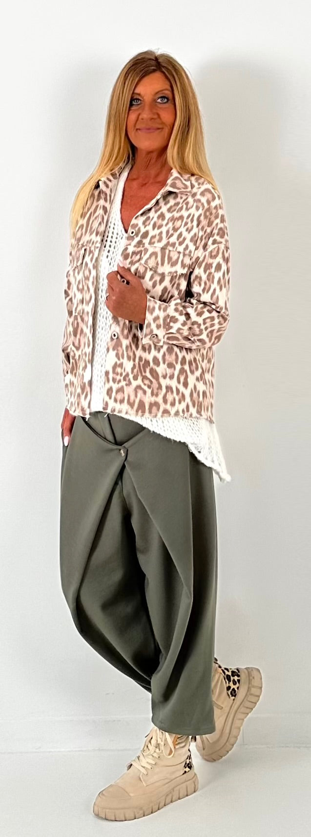 Denim jacket model "Leo Rebel" - beige-cappuccino