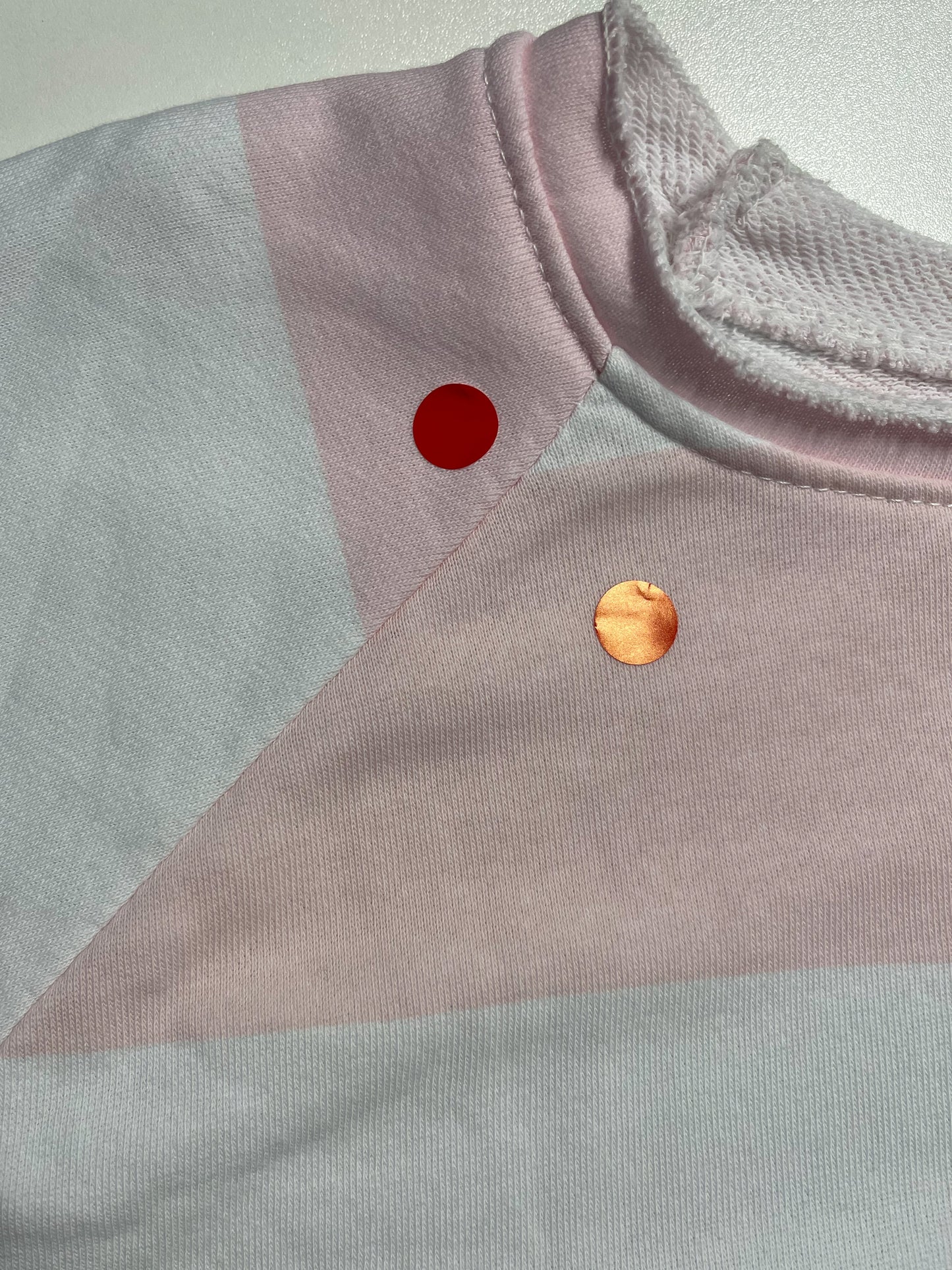 2. Wahl Sweater mit Blockstreifen - rosa-weiss