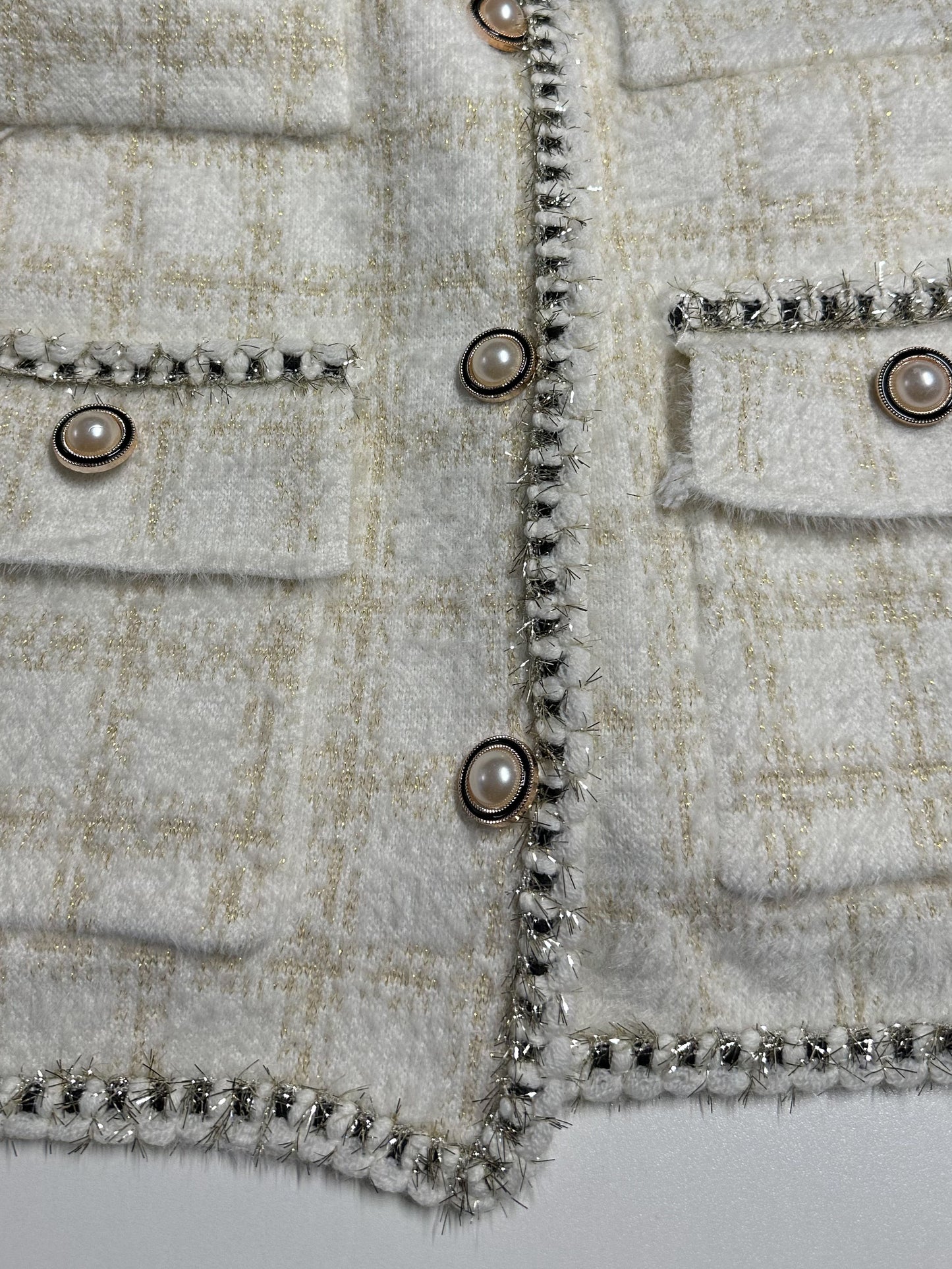 Second choice checkered jacket model "Soft Paris" - ecru