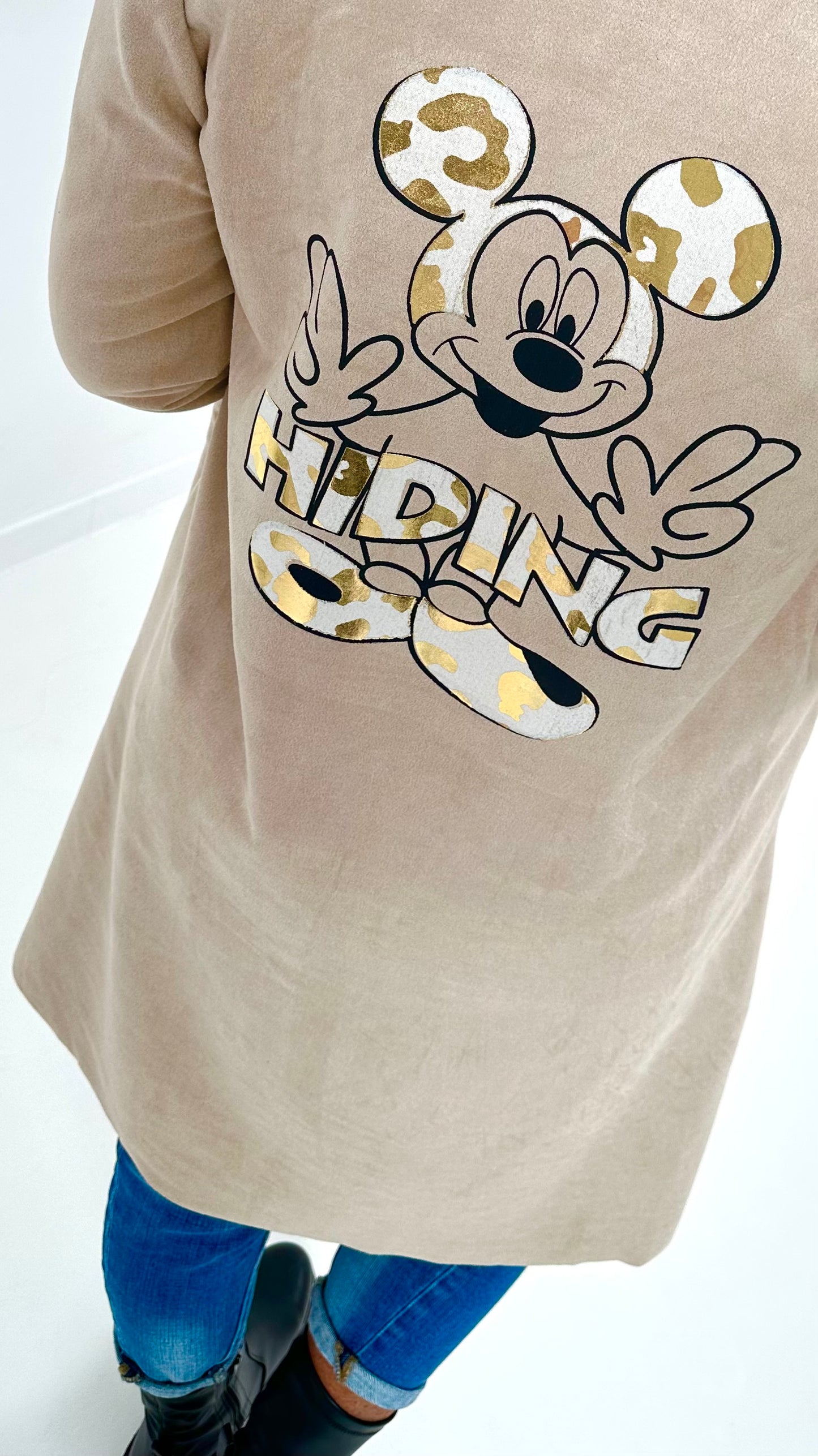 Gewassen leren jas model "Hidden Charms" - beige