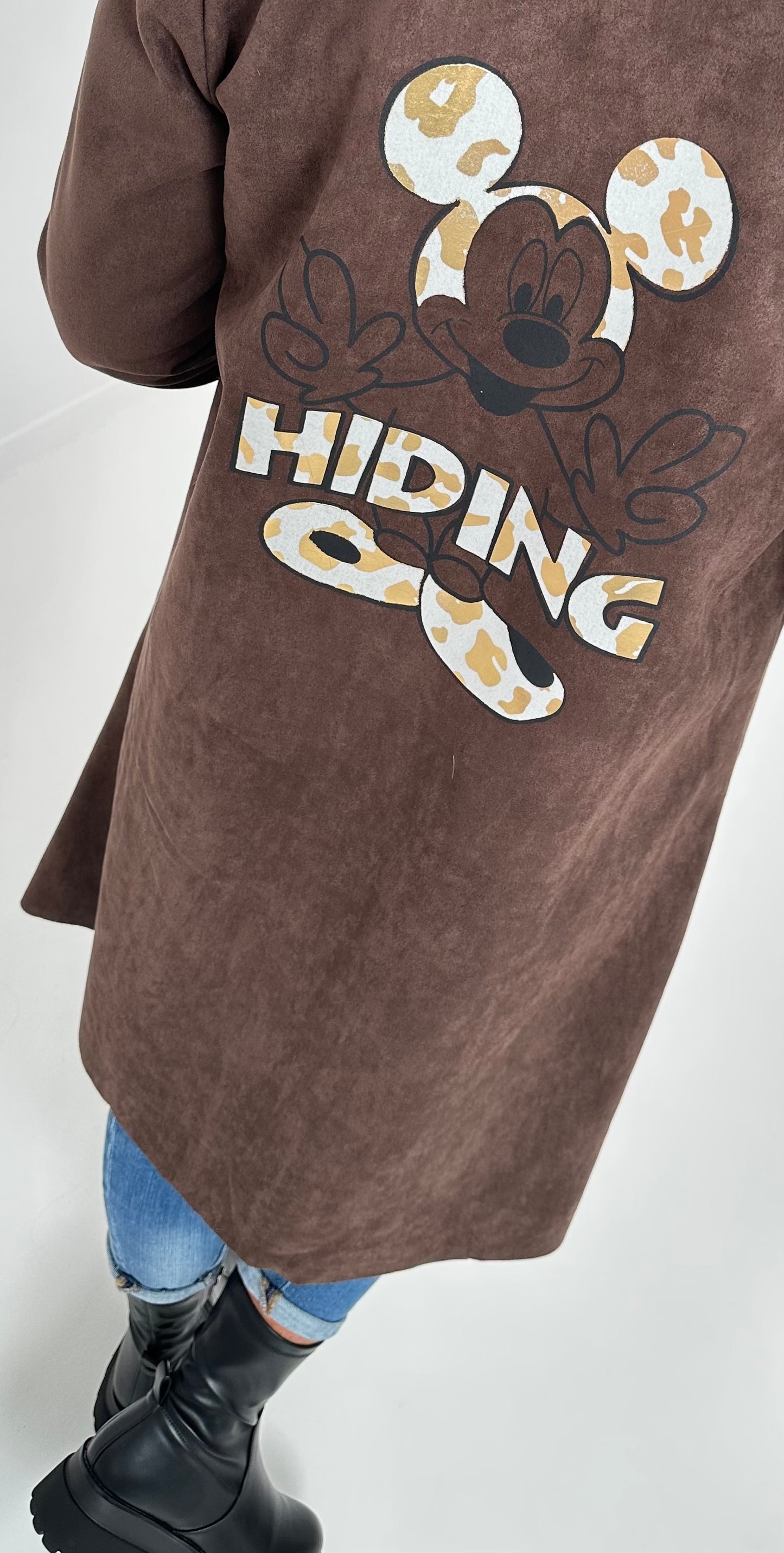 Waschleder Mantel Modell "Hidden Charms" - mokka