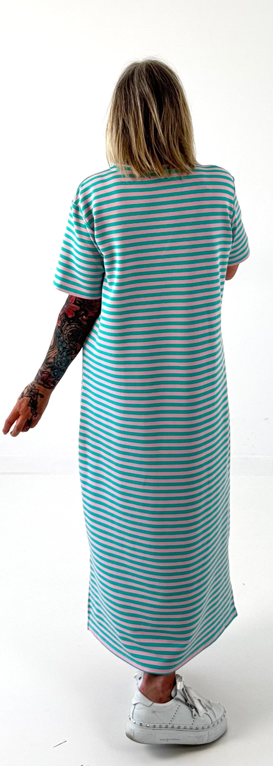 Dress model "Miamare" - pink-turquoise