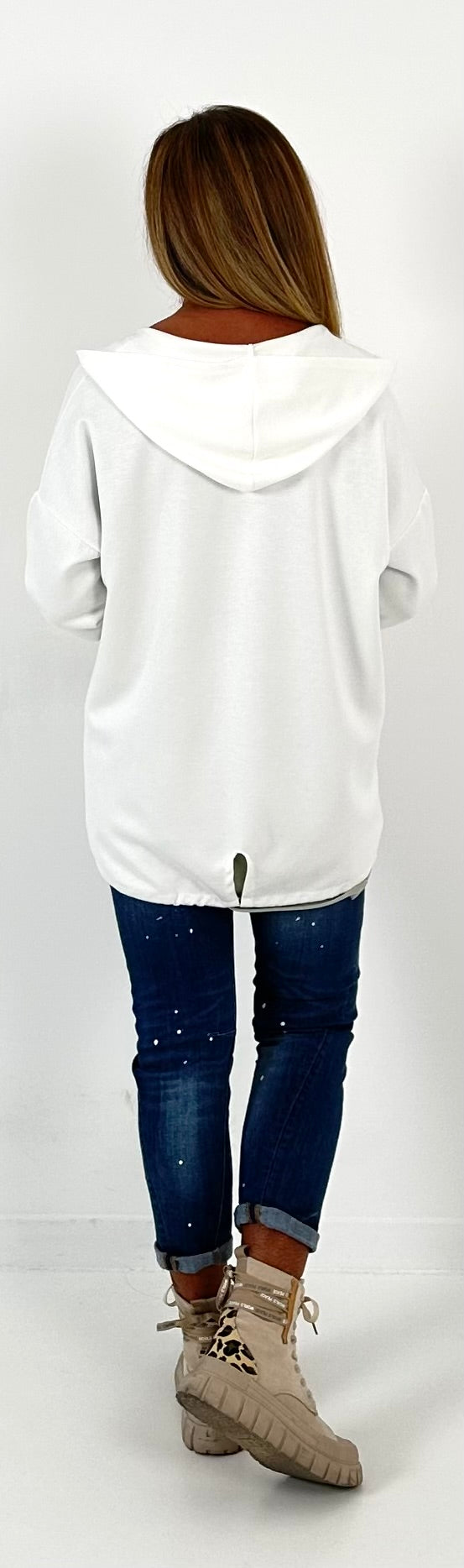 Sweatshirt jacket model "Free Motion" - white