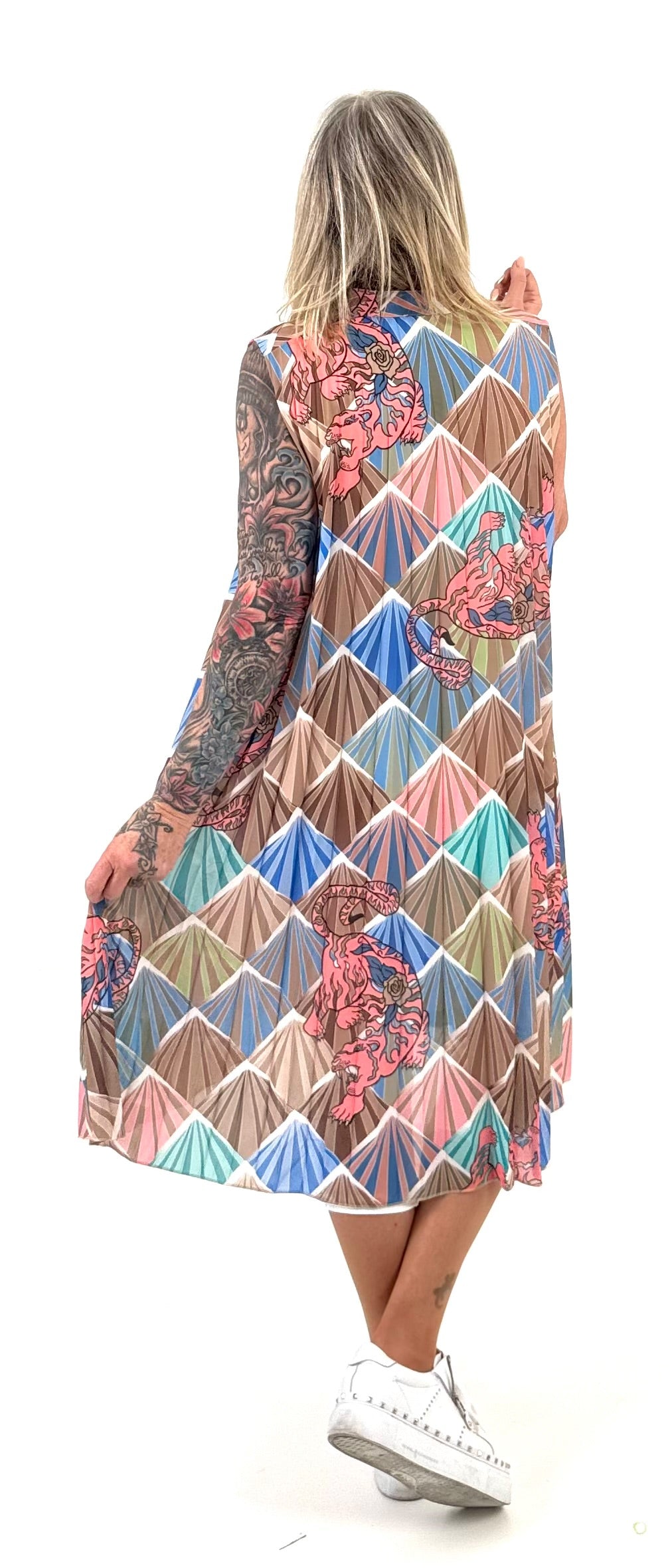 Jurkmodel "Tiger" - beige-chocolade-veelkleurig