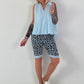 Ballon Blusen Top mit V-Neck - hellblau