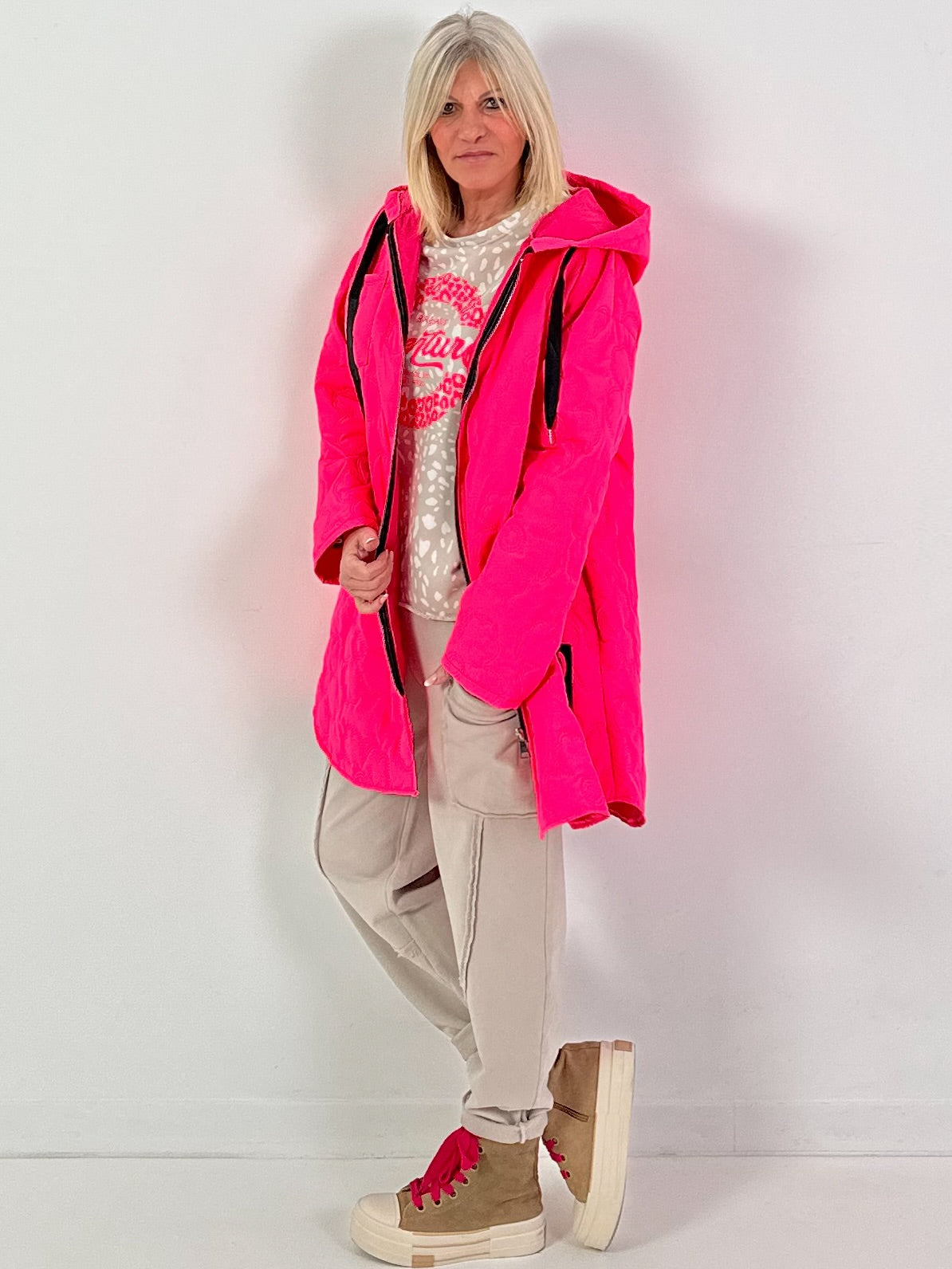 Mantel Modell "Flower Hope" - neonpink