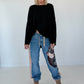 Oversized Shirt stone washed - schwarz