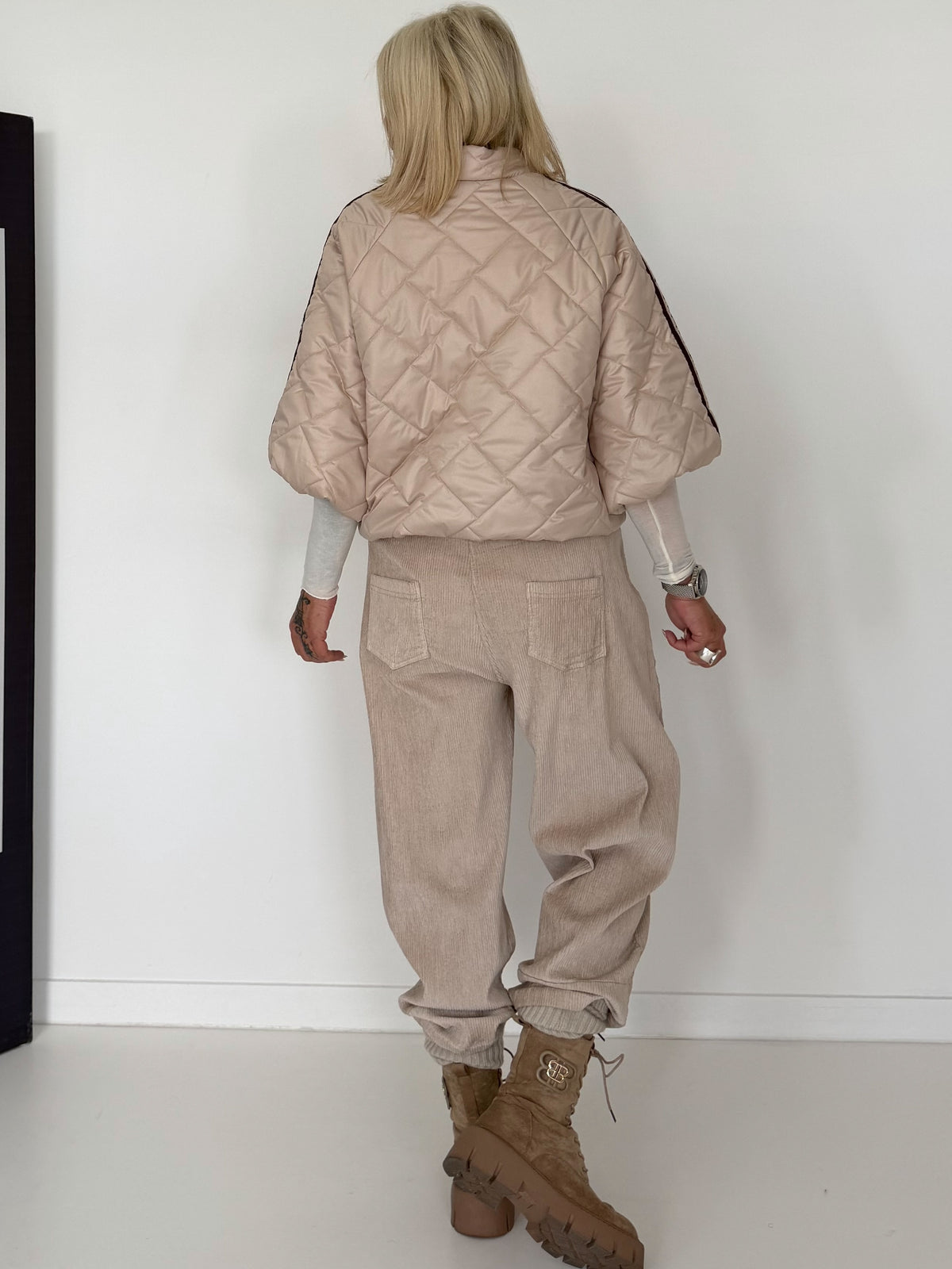 Weste mit Streifen - beige-mokka
