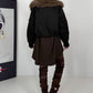 Jacke mit kuscheligem Fellkragen - schwarz