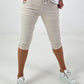 Capri Hose mit Bindeband - beige