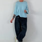 Pullover mit halbem Arm - hellblau