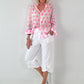 Transparent Tunic with Ruffle Sleeves - white
