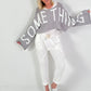 Cropped Pulli Something - grau