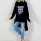 Hoodie model "Sparkle Skull" - zwart