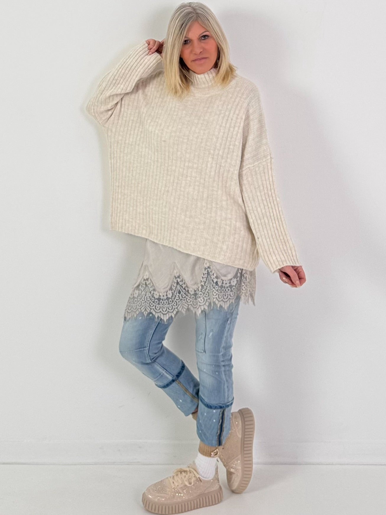 Pullover Modell "Feather Touch" - beige