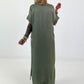 Long silk dress - khaki