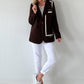 Blazer mit Statement Patch - mokka
