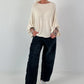 Oversized Pullover mit raffinierten Details - creme