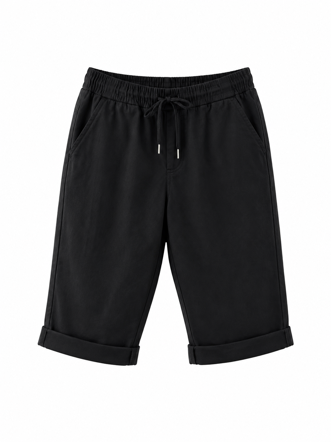 Kurze Hose mit Bindeband - schwarz