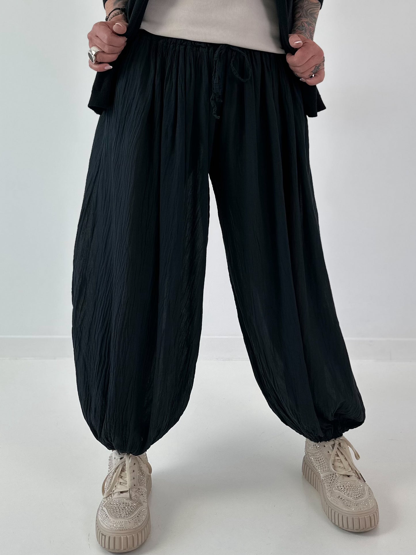 Light Harem Pants - black