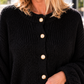 Kuschelige Oversized Strickjacke mit Außennähten - schwarz