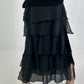 Long tiered skirt - black