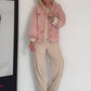 Oversized Cordjacke - rosa