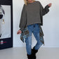 Kastiger Sweater Smile - dark-chocolate