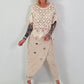 Crochet T-shirt with pattern - beige