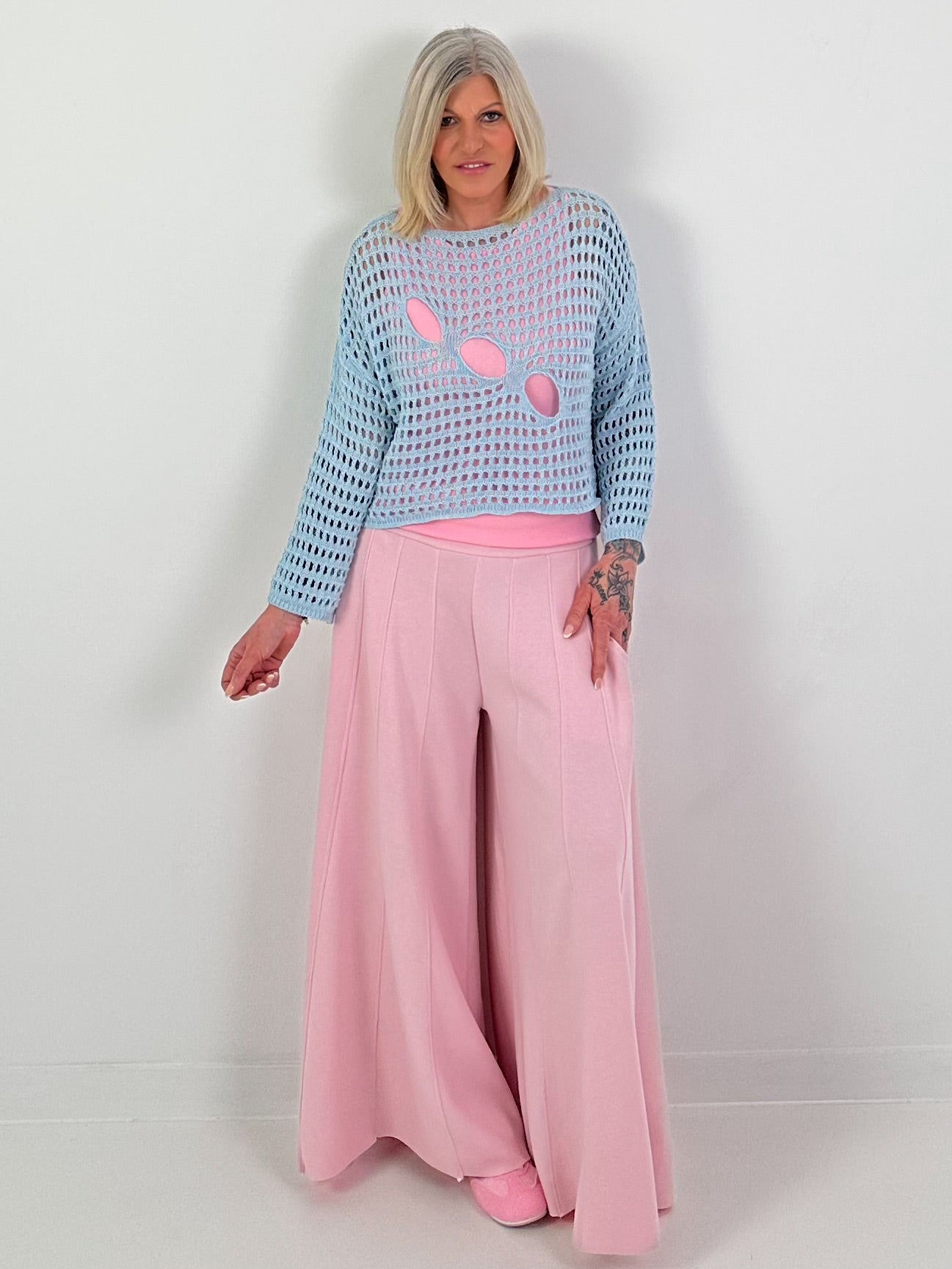 Crochet sweater - light blue