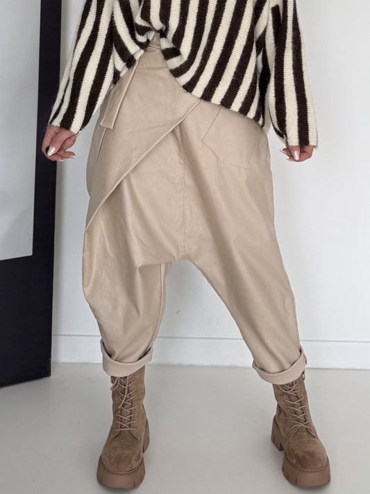 Vegane Lederbaggy - beige