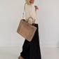 Stylische Felltasche - beige