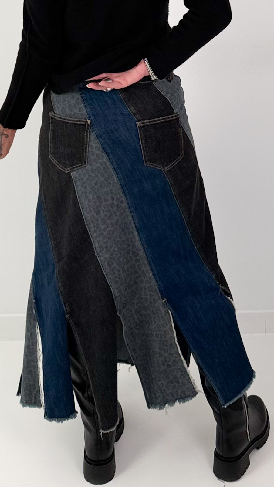 Jeansrock in verschiedenen Denim-Optiken- denim