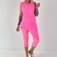 Long Top asymmetrisch - neonpink