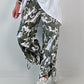Cargo camouflage broek met smokwerk aan de pijp - kaki-wit