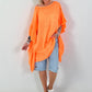 Tunic/dress with crocheted back - neon orange