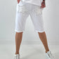 Sweat Short mit Häkelstern und  Nieten - weiss