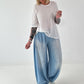 Leichte Ballon Jeans Hose  - hellbau