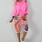 Tunika mit integrierten Top - neonpink