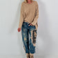 Oversized Shirt stone washed - camel (lieferbar ab ca.14.08.26)