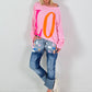 Oversized shirt model "Love Pop" - pink