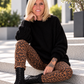 Oversized Pullover mit Grobstrickärmeln - schwarz