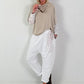 Baggy Hose mit dekorativem Tuch - weiss