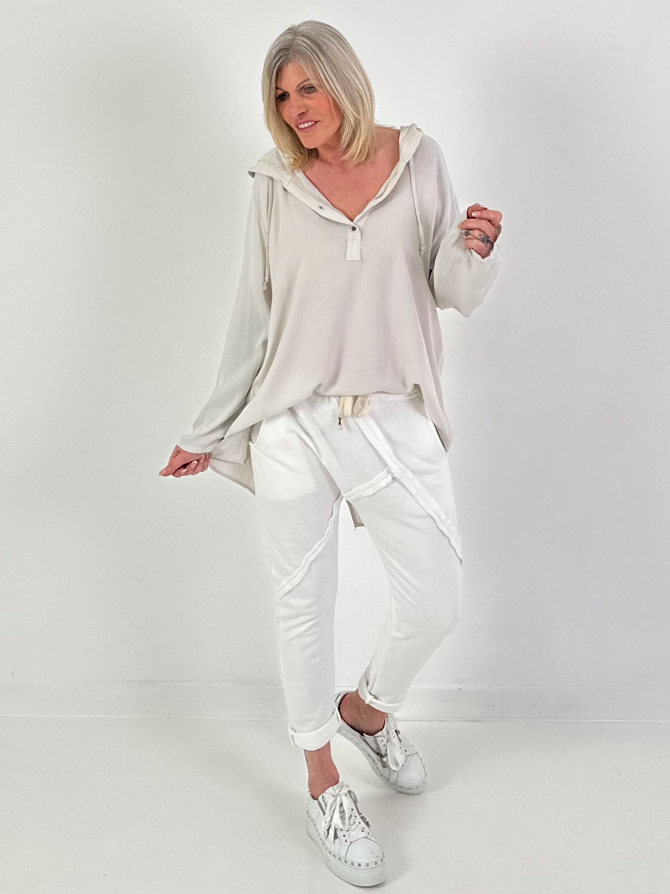 Tunika mit Kapuze - beige