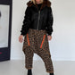 Haremhose im Leo-Print - karamell-mehrfarbig