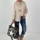 Bluse mit 3D-Blüten - beige
