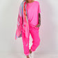 Shirt mit Nieten und Cut-Outs - neonpink