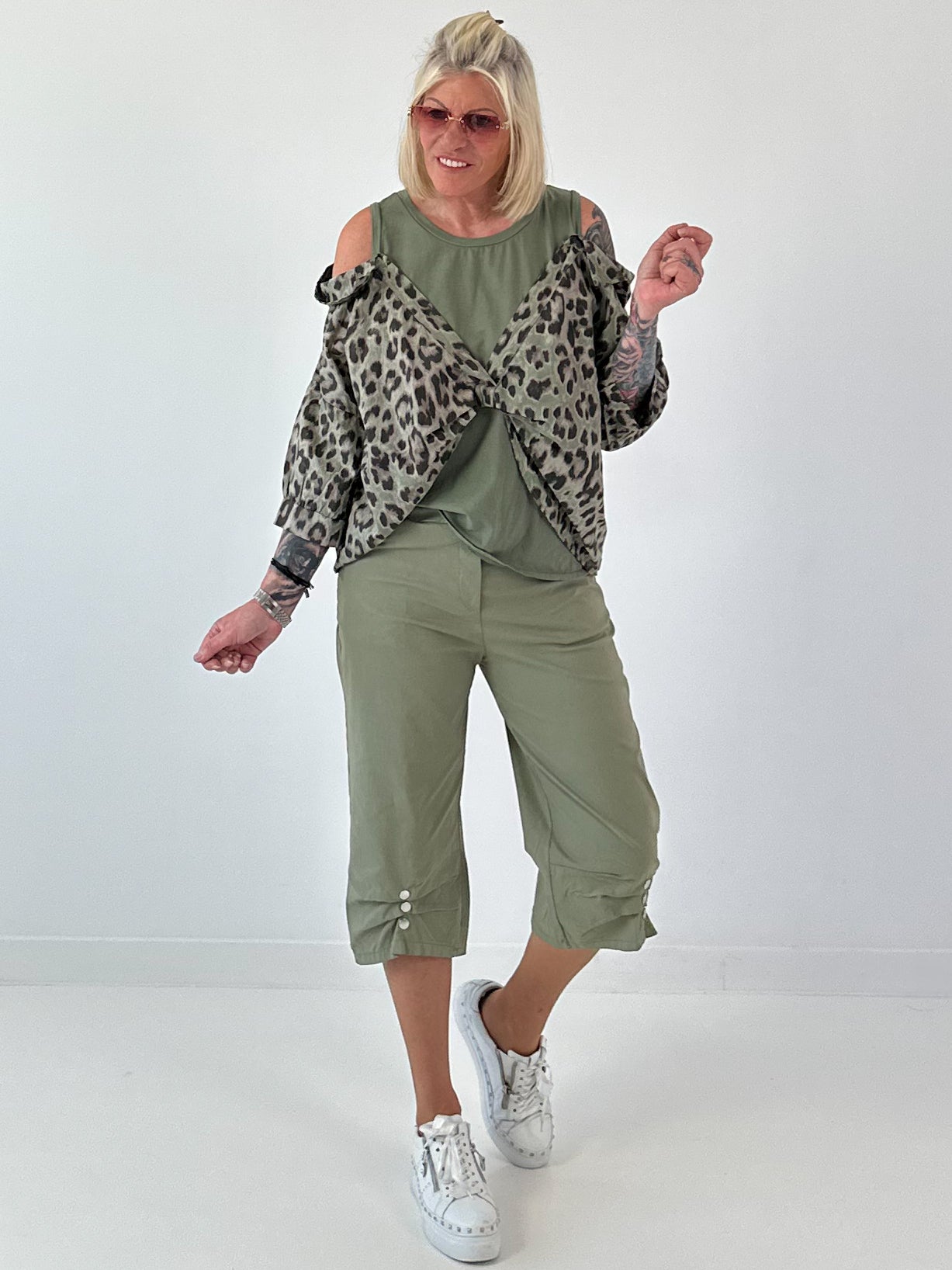 Tunika mit integrierten Top - Leo khaki