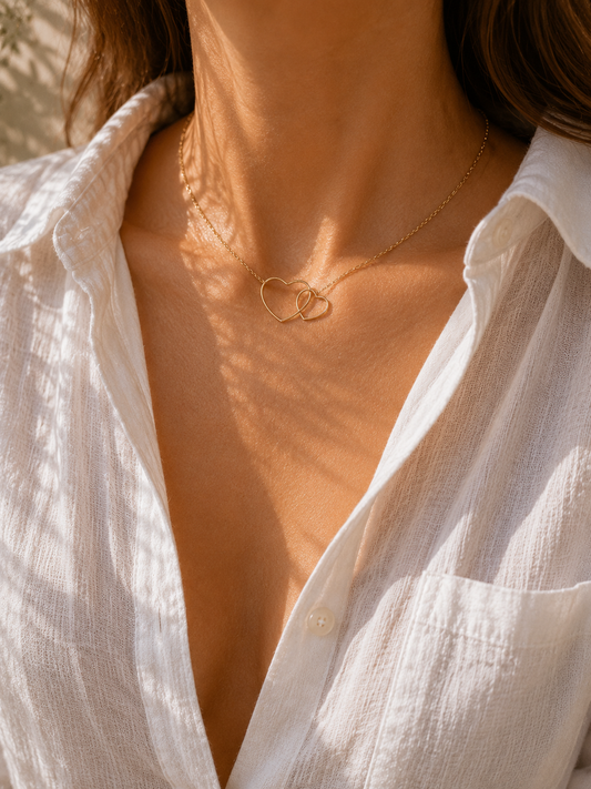 Giuno Ketting met hartjeshanger - goud